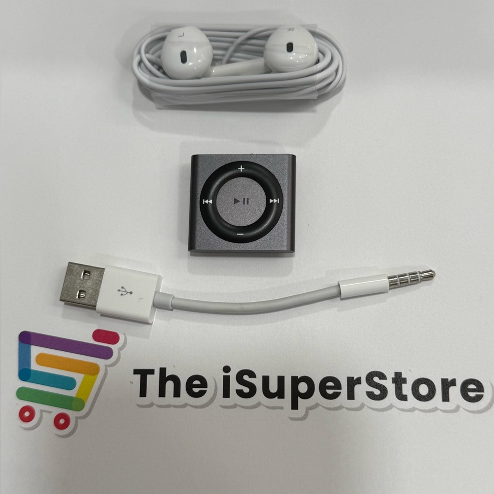 Apple iPod 4th Gen 2GB Shuffle Gray w/ New Battery + 1 Year CPS Warranty